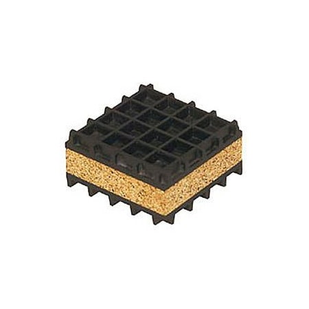 MASON INDUSTRIES Neoprene And Cork Pad 4" X 4" X 1" NK4X4